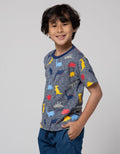 Little M Dino Salur Kaos Anak Laki-laki