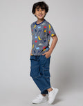 Little M Dino Salur Kaos Anak Laki-laki