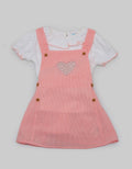 Pipiniko Short Sleeve Midi Dress Overall Stripes