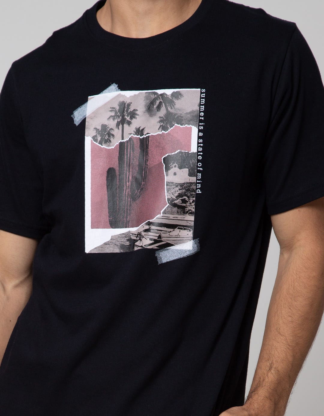 T Zone Short Sleeve T-Shirt Print Theme Summertime Cactus 1