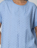 St. Yves Eyelet Rollup Blouse Wanita