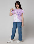 Disney Short Sleeve T-Shirt Top Elsa Lengan Ruffle