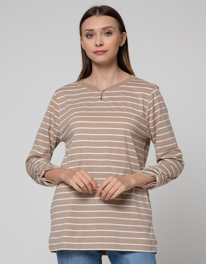 Connexion Long Sleeve T-Shirt O-Shaped Stripes