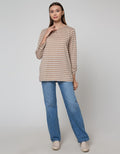 Connexion Long Sleeve T-Shirt O-Shaped Stripes