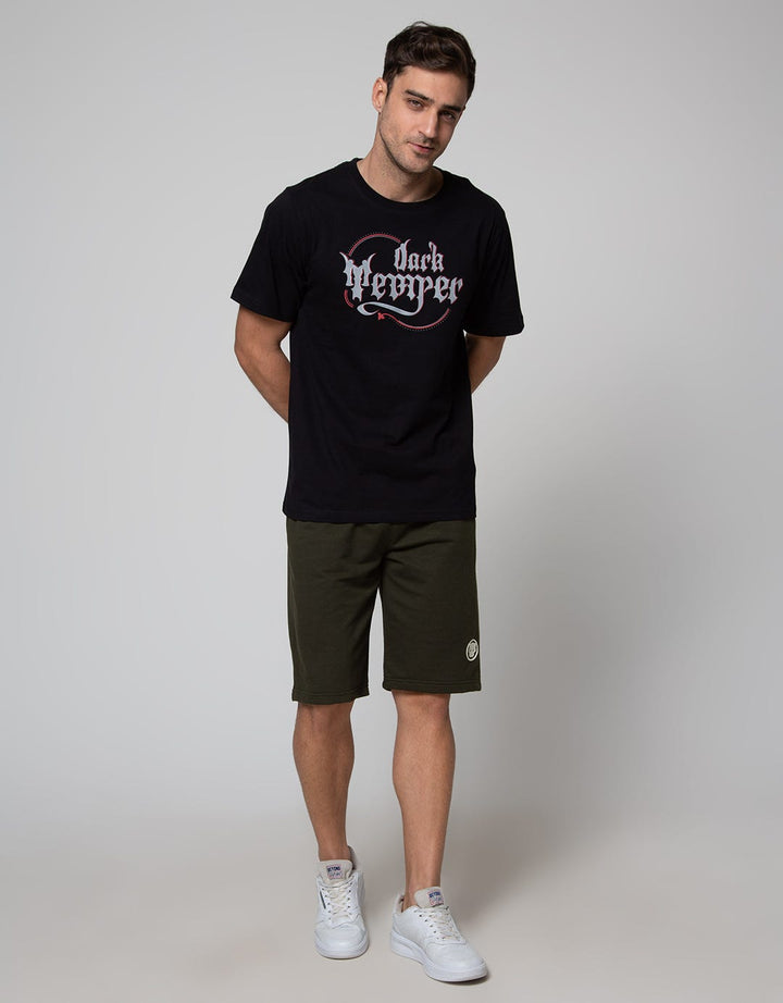 T Zone Short Sleeve T-Shirt Print Theme Wander Letter Dark