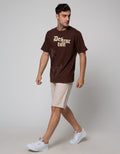 T Zone Short Sleeve T-Shirt  Print Theme Wander Letter Destruction