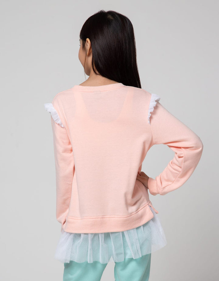 Disney Frozer Ruffle Bawah Sweater Anak Perempuan
