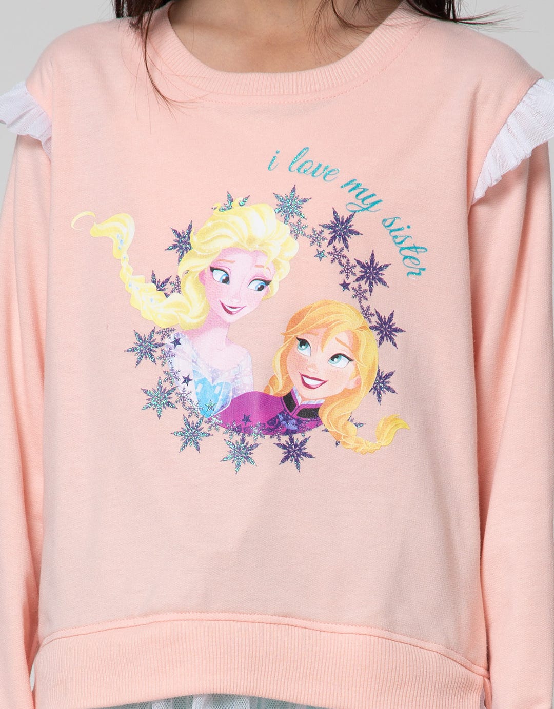 Disney Frozer Ruffle Bawah Sweater Anak Perempuan