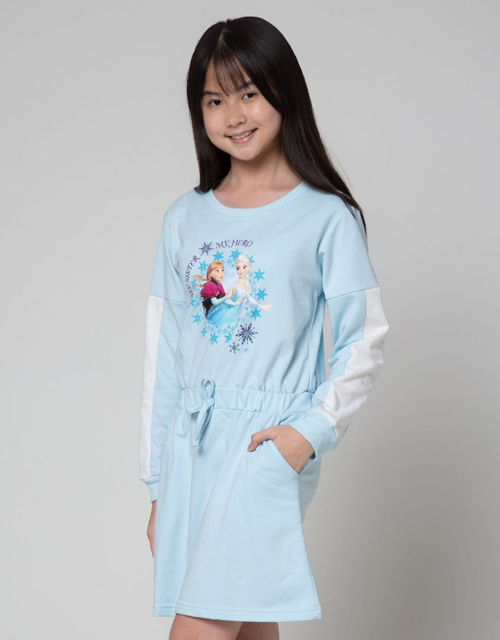 Disney Long Sleeve Midi Dress Cut And Sewn Frozen