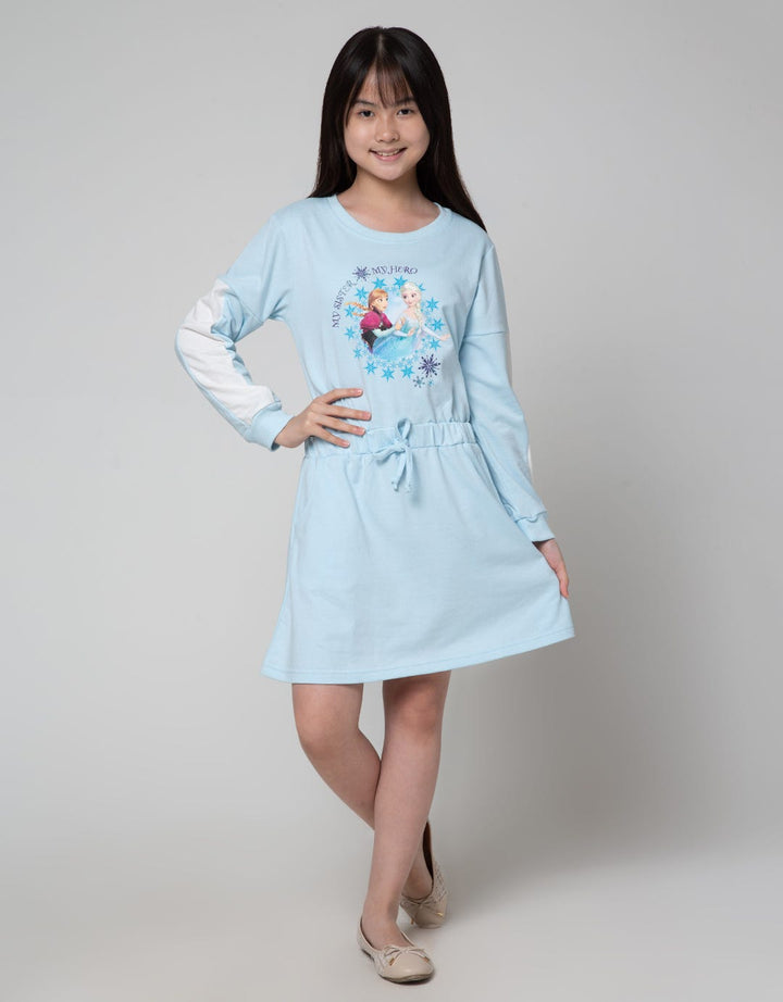 Disney Long Sleeve Midi Dress Cut And Sewn Frozen