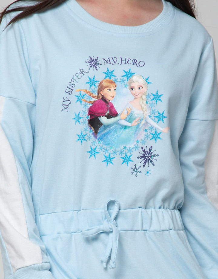Disney Long Sleeve Midi Dress Cut And Sewn Frozen