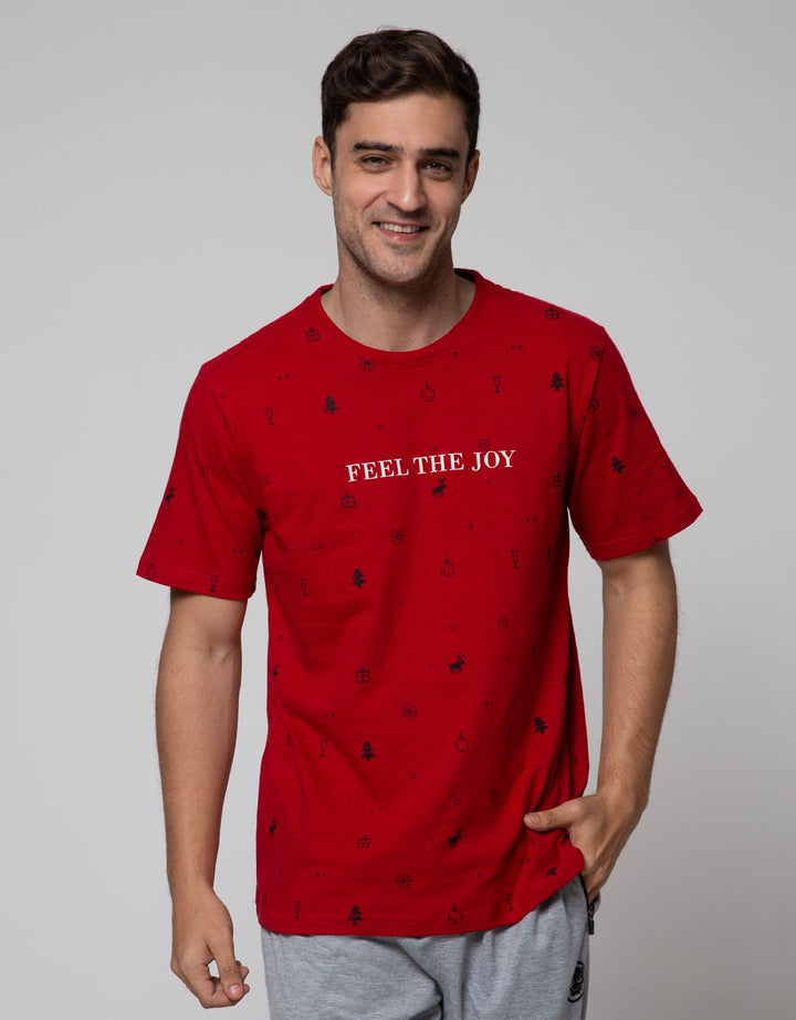 T Zone Short Sleeve T-Shirt Print Xmas Coll 2022 Feel The