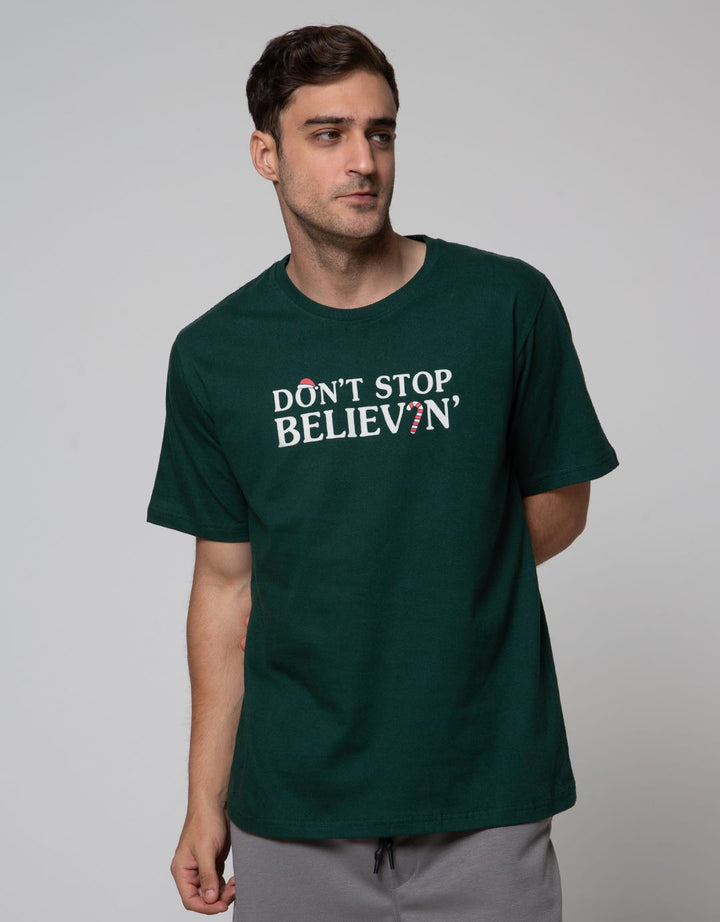 T Zone Short Sleeve T-Shirt Print Xmas Coll 2022 Don't Stop Believin