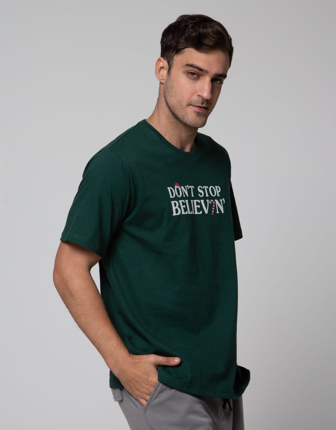 T Zone Short Sleeve T-Shirt Print Xmas Coll 2022 Don't Stop Believin