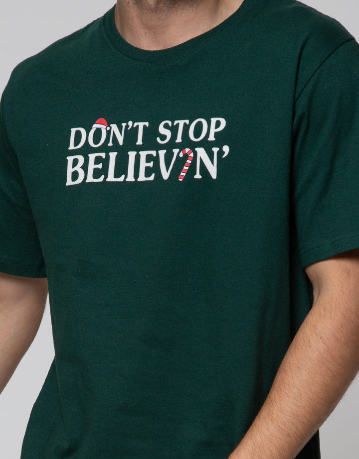 T Zone Short Sleeve T-Shirt Print Xmas Coll 2022 Don't Stop Believin