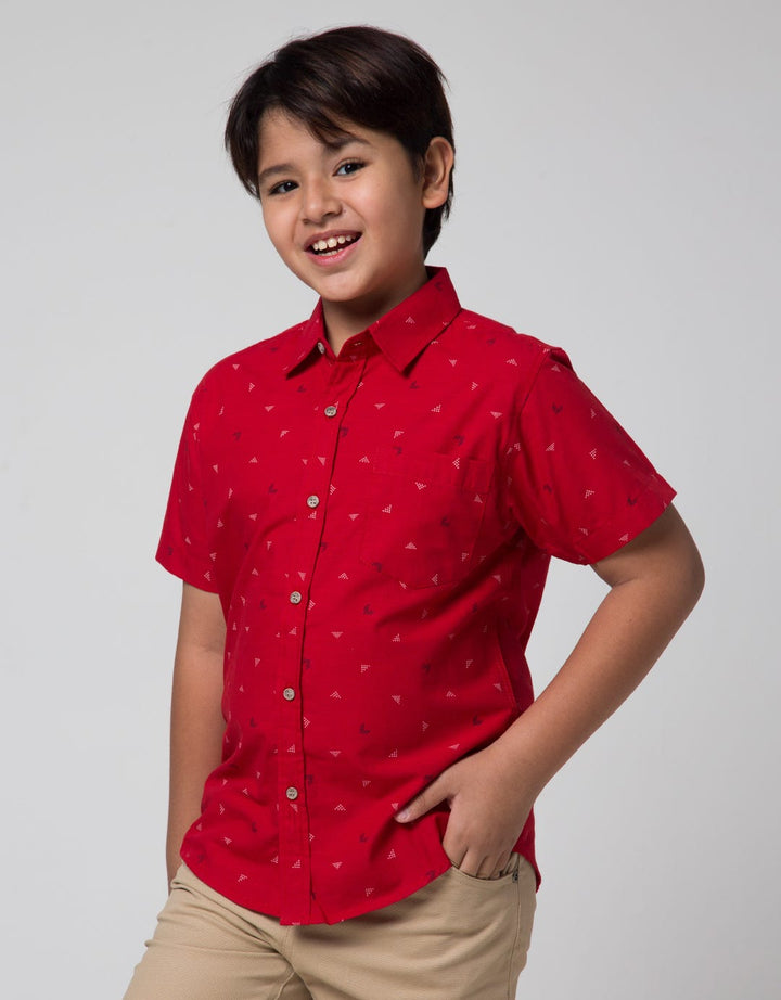 Nevada Dobby Text Boys Shirt