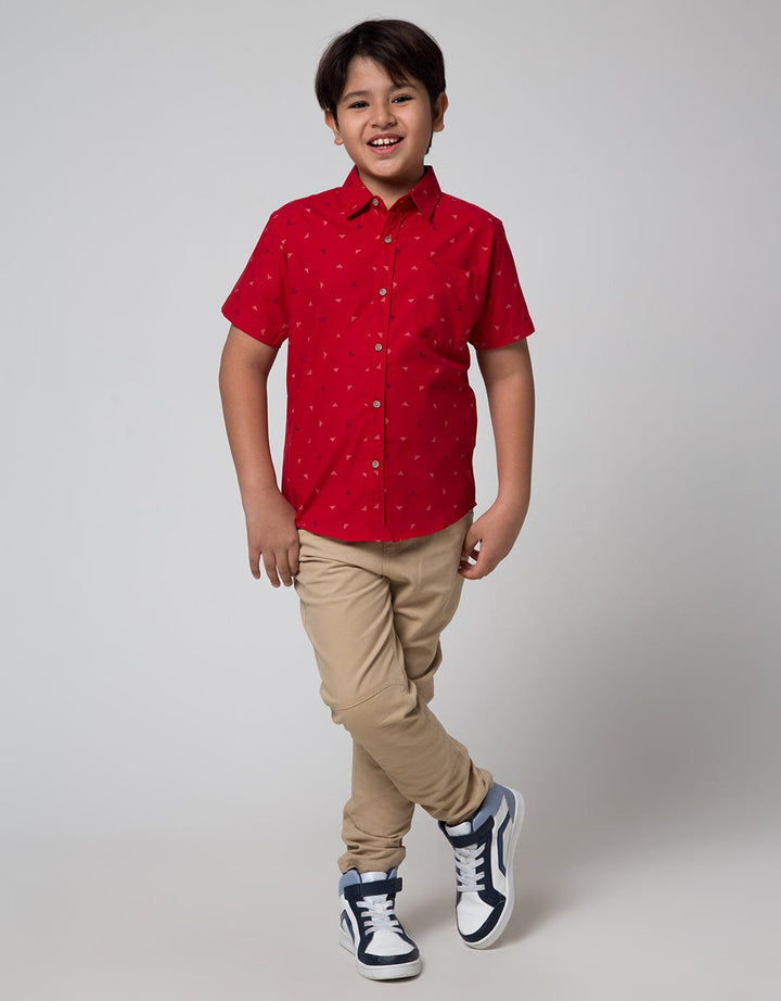 Nevada Dobby Text Boys Shirt