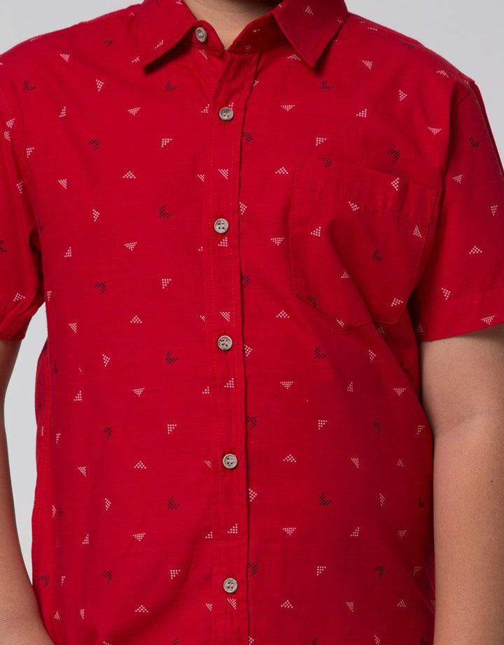 Nevada Dobby Text Boys Shirt