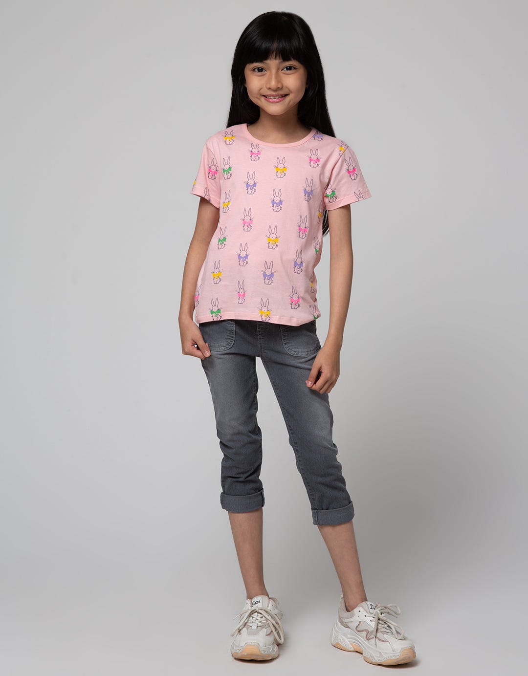Little M Denim Long Pants Kantong Depan Aplikasi Pita