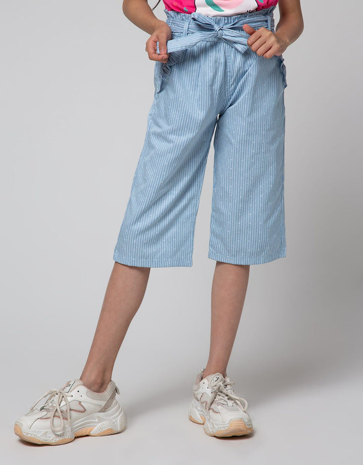Little M Long Pants Kulot Woven Motif Garis Bintang Kantong