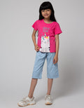 Little M Long Pants Kulot Woven Motif Garis Bintang Kantong