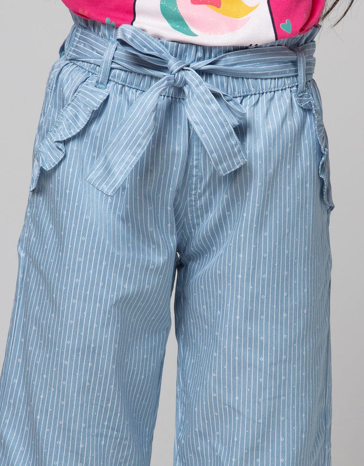 Little M Long Pants Kulot Woven Motif Garis Bintang Kantong
