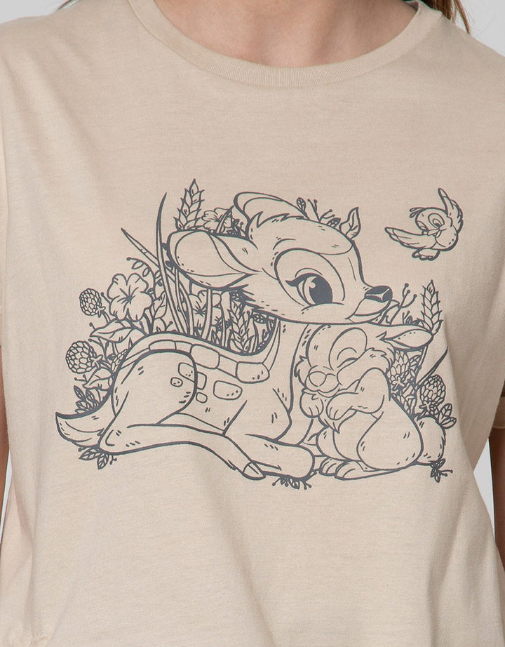Disney Bambi Drawstring Cotton Usa Short Sleeve T-Shirt