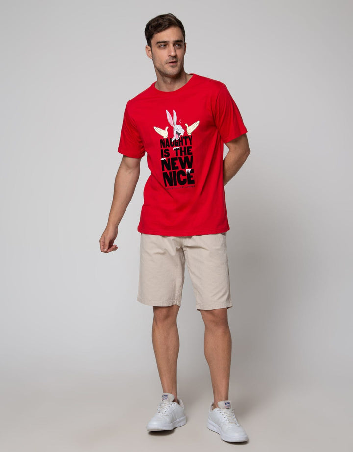 T Zone Short Sleeve T-Shirt  Wb Xmas Coll 2022 Bugsbunny Naughty Is