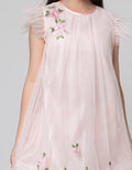 Kidz Too Short Sleeve Midi Dress Tangan Geber Bordir Bunga