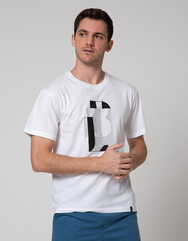 Details Short Sleeve T-Shirt R Neck Print Bordir