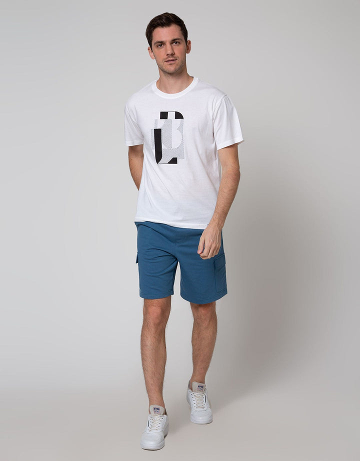Details Short Sleeve T-Shirt R Neck Print Bordir