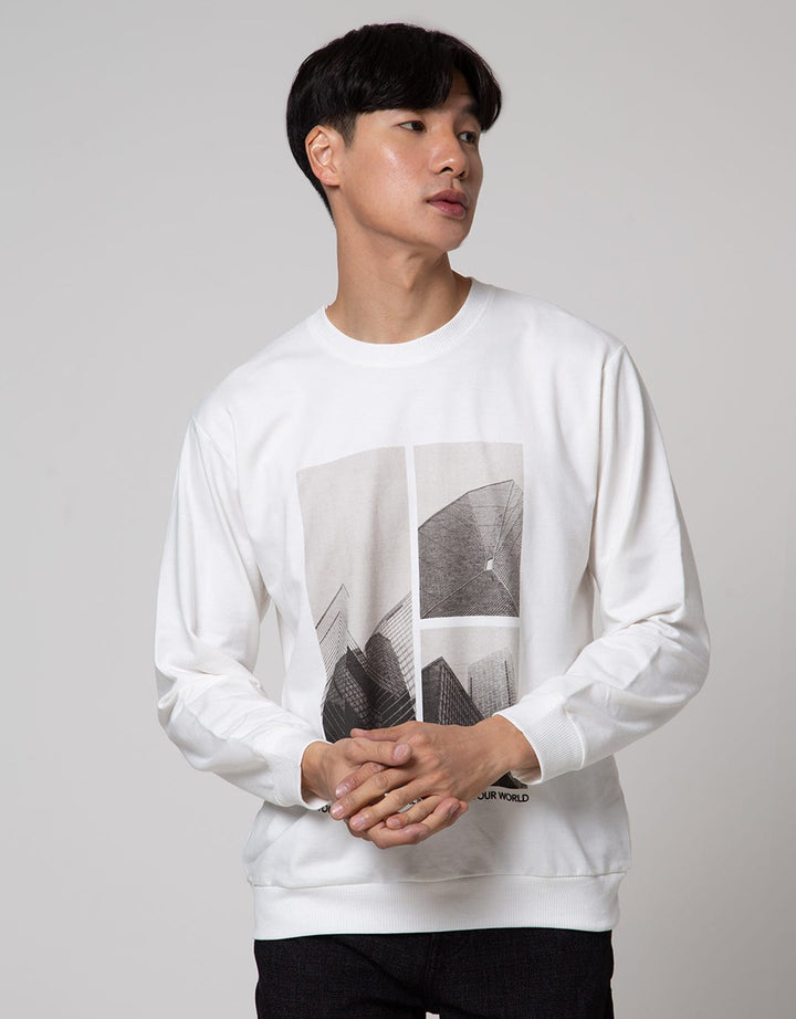 Details Sweatshirt Jumper Long Sleve R Neck Print