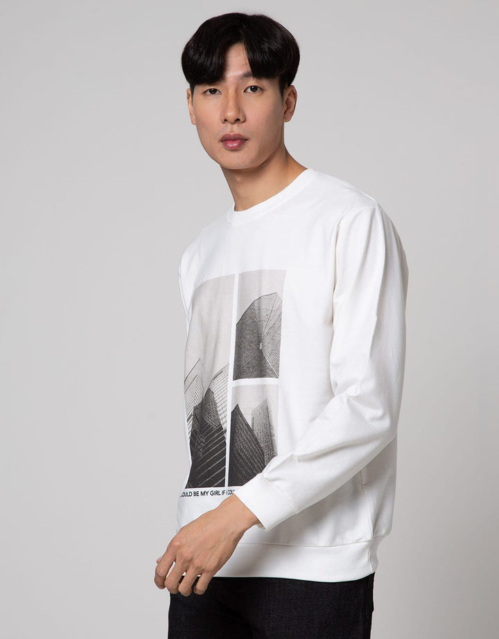 Details Sweatshirt Jumper Long Sleve R Neck Print