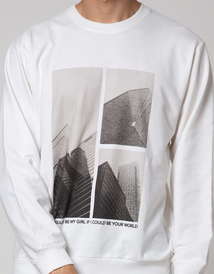 Details Sweatshirt Jumper Long Sleve R Neck Print