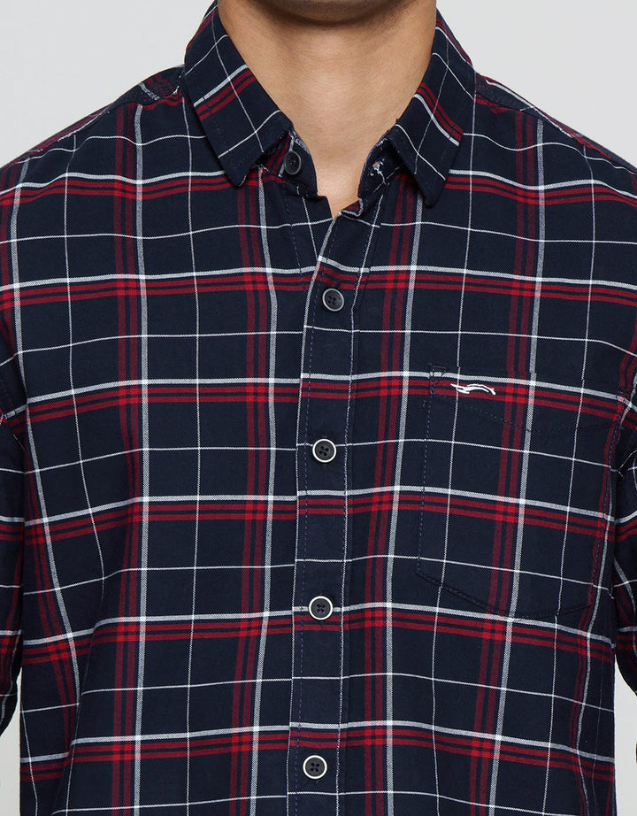 Cardinal Mini Check Men's Long Sleeve Shirt