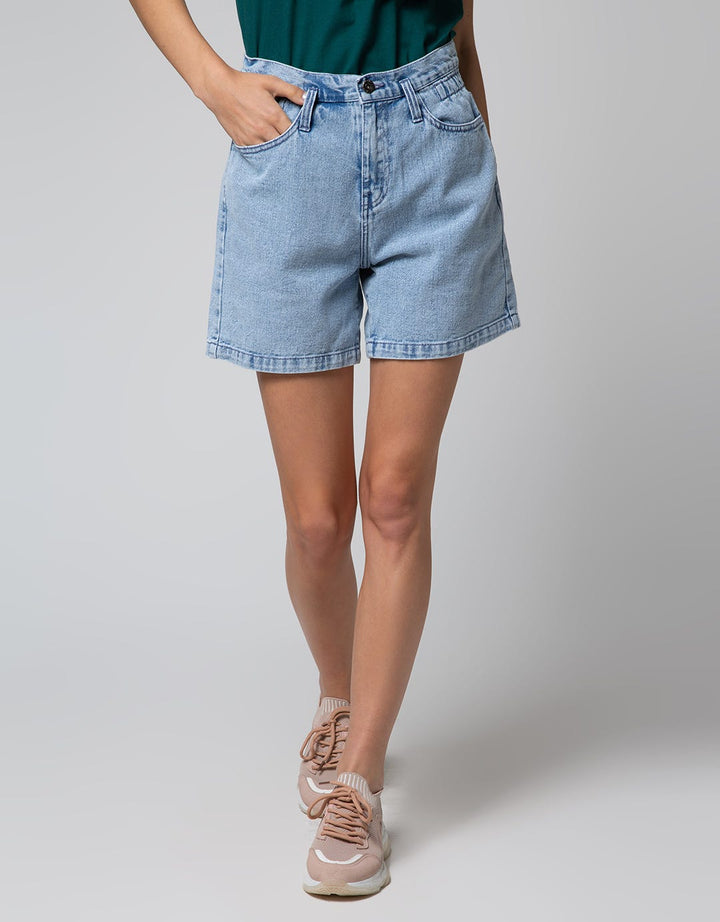 Nevada Denim Short Pants With Half Elastic