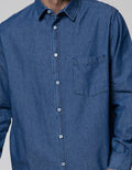Details Long Sleeve Shirt Denim Solid
