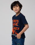 Little M Short Sleeve T-Shirt Dino Aplikasi Belakang Glow In The Dark