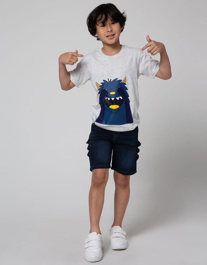 Little M Short Sleeve T-Shirt Monster Flip