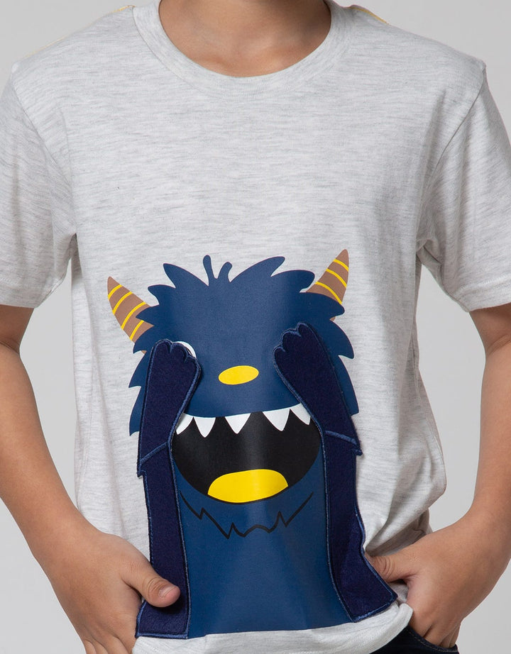 Little M Short Sleeve T-Shirt Monster Flip