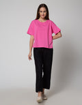 Details Short Sleeve T-Shirt Boxy Tee-Solid Colour