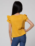 Little M Short Sleeve T-Shirt Ruffle Non Side Print Flower