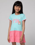 Little M Short Sleeve Midi Dress Fun Bear Ruffle Bottom