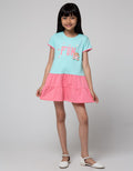 Little M Short Sleeve Midi Dress Fun Bear Ruffle Bottom
