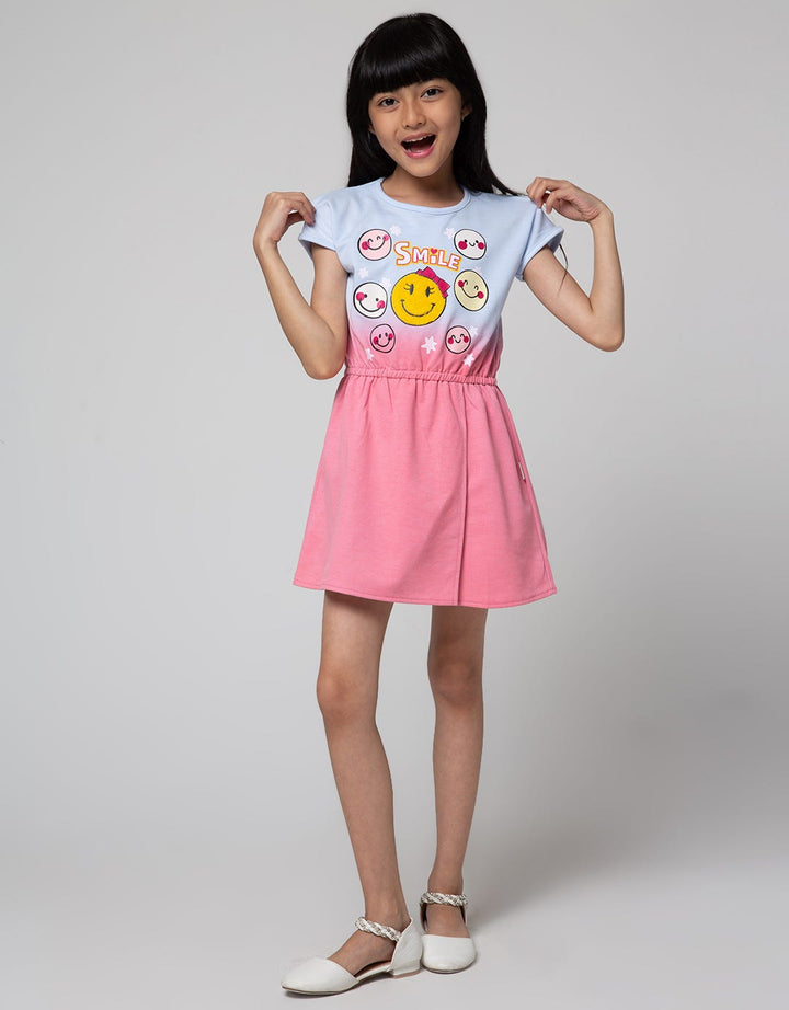 Little M Tie Dye Smile Dress for Girls
