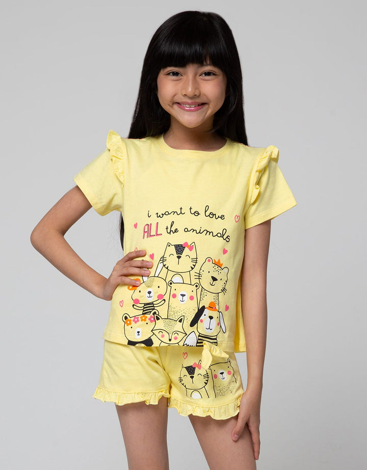 Little M Set T-Shirt And Short Cat Friends