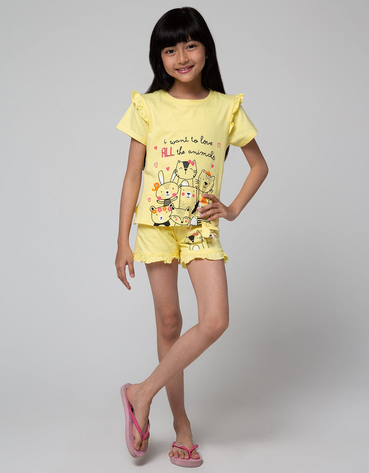 Little M Set T-Shirt And Short Cat Friends