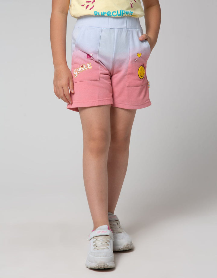 Little M Short Pants Knit Tie Dye Smile
