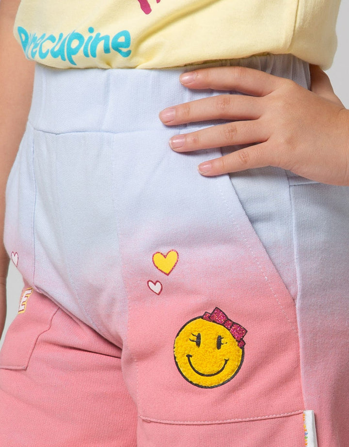 Little M Short Pants Knit Tie Dye Smile
