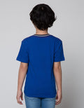 Little M Short Sleeve T-Shirt Play On Time Aplikasi Kacamata Rib Salur
